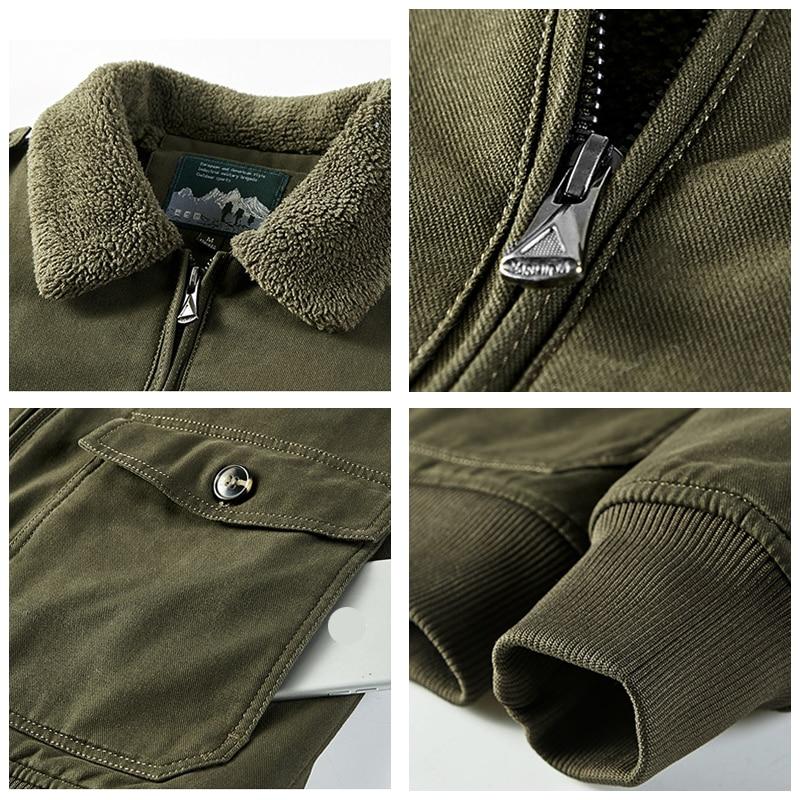 Bomber Jacket Parka Coat Men Winter Warm Thick Fleece Fur Collar Military Coat Men Brand Army Tactics Jacket Men 6xl