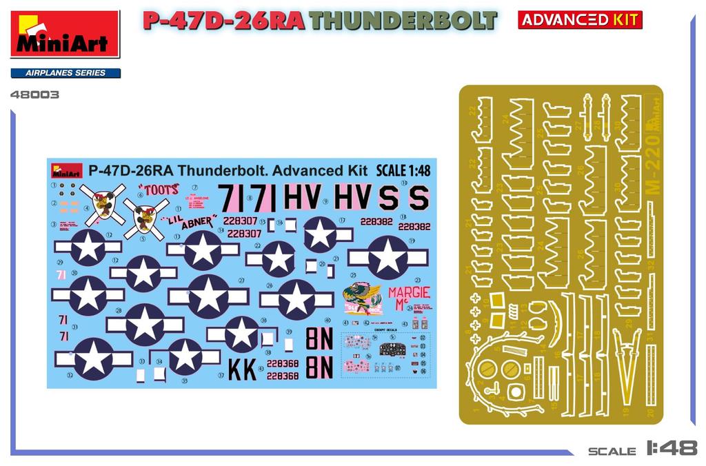 Miniart 1/48 P-47D-26RA Thunderbolt Продвинутый набор Пластиковая модель MA48003 (Самолет)
