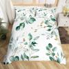 Sage Green Botanical Comforter Cover Eucalyptus Leaves Duvet Cover Spring Watercolor Plants Bedding Set Rustic Farmhouse Bed Set