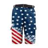 Мужские рабочие шорты с принтом Дня независимости и несколькими карманами