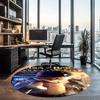 Puss In Boots Printed Round Rug Carpet Chair Rug Area Rug Entryway Doormats,for Office Chair Living Room Bedroom Kitchen Room.