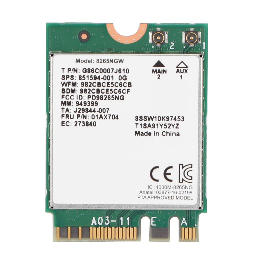 Bluetooth 4.2 For Intel 8265 867M 802.11AC 2.4G 5G Wireless Network Card For Lenovo