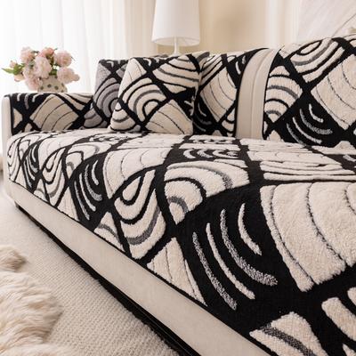 Жаккардовый чехол-мат на диван, мягкая теплая плюшевая подушка для дивана, противоскользящий чехол на угловой диван L-образной формы для гостиной, домашний декор