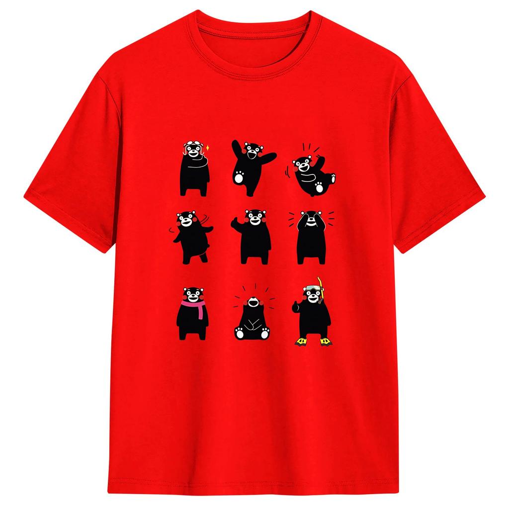 kumamon sprinkled eggs 100 Cotton TShirt For Unisex Beach Classic TShirts Crewneck Leisure Tees Big Size Wholesale Clothing