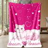 Orange Cats Pattern Theme blanket Lightweight Warm Flannel Blanket Decorative Throw Blanket for Home Decoration