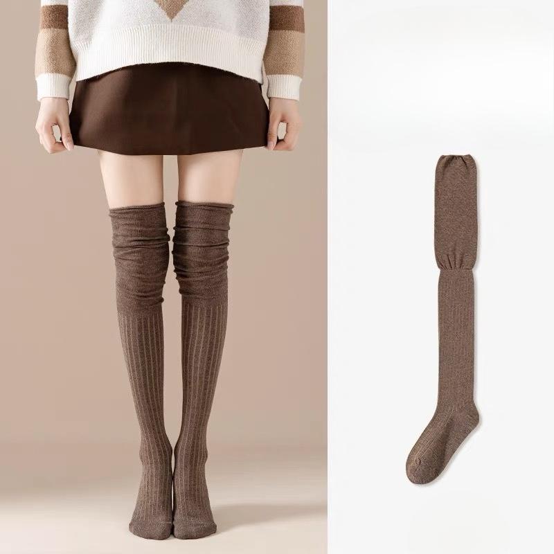 Носки Детские Гольфы, Весна/лето Тонкие Высокие Носки, Однотонные Носки в Стиле Пэчворк до Колена, Осень/зима Женские Длинные Носки