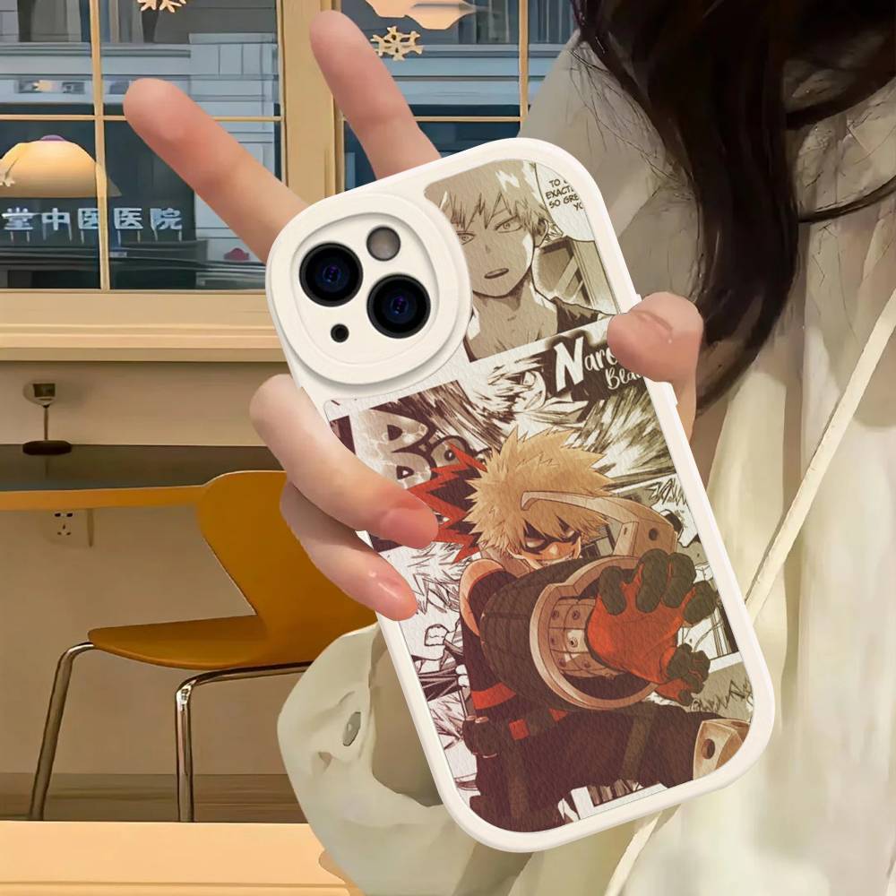 Винтажный чехол для телефона My Hero Academia в стиле аниме для IPhone 16 15 14 13 12 11 Pro Max Plus 16E, чехол из мягкой кожи