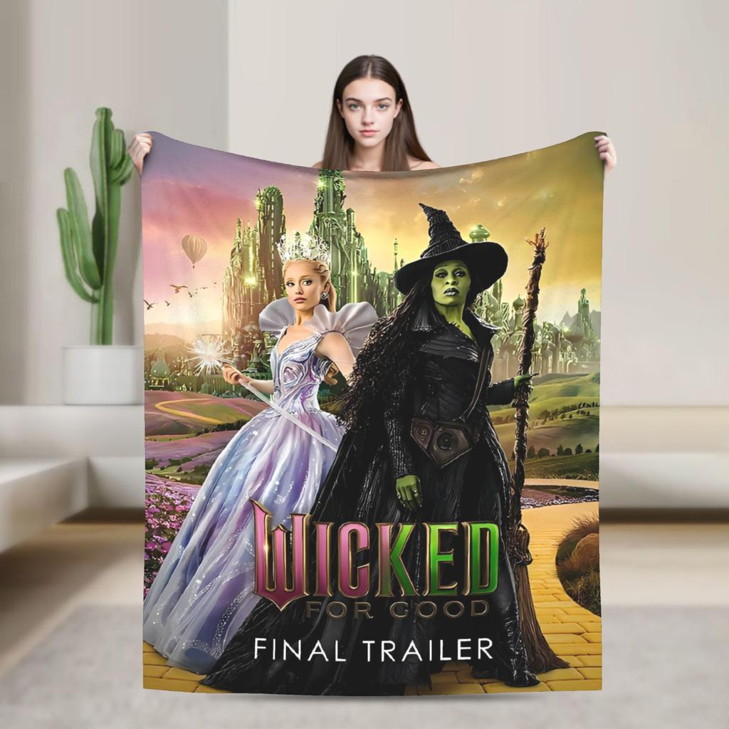 2025 New Wicked For Good Blanket Camping Flannel Throw Blanket For Bedroom Soft Warm Quality Bedspread Gift