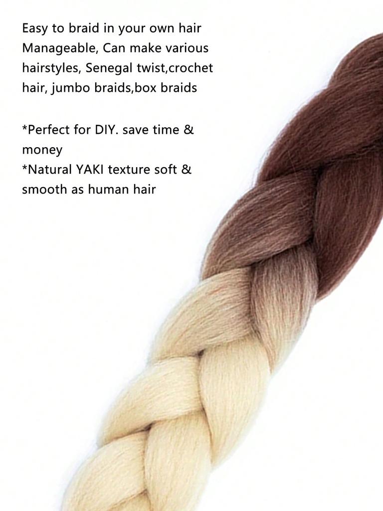 Synthetic Hairpieces 32 Inch Ombre Color Synthetic Hair Braids Pre Stretched Jumbo Braiding Hair Extensions for Daily DIY Use