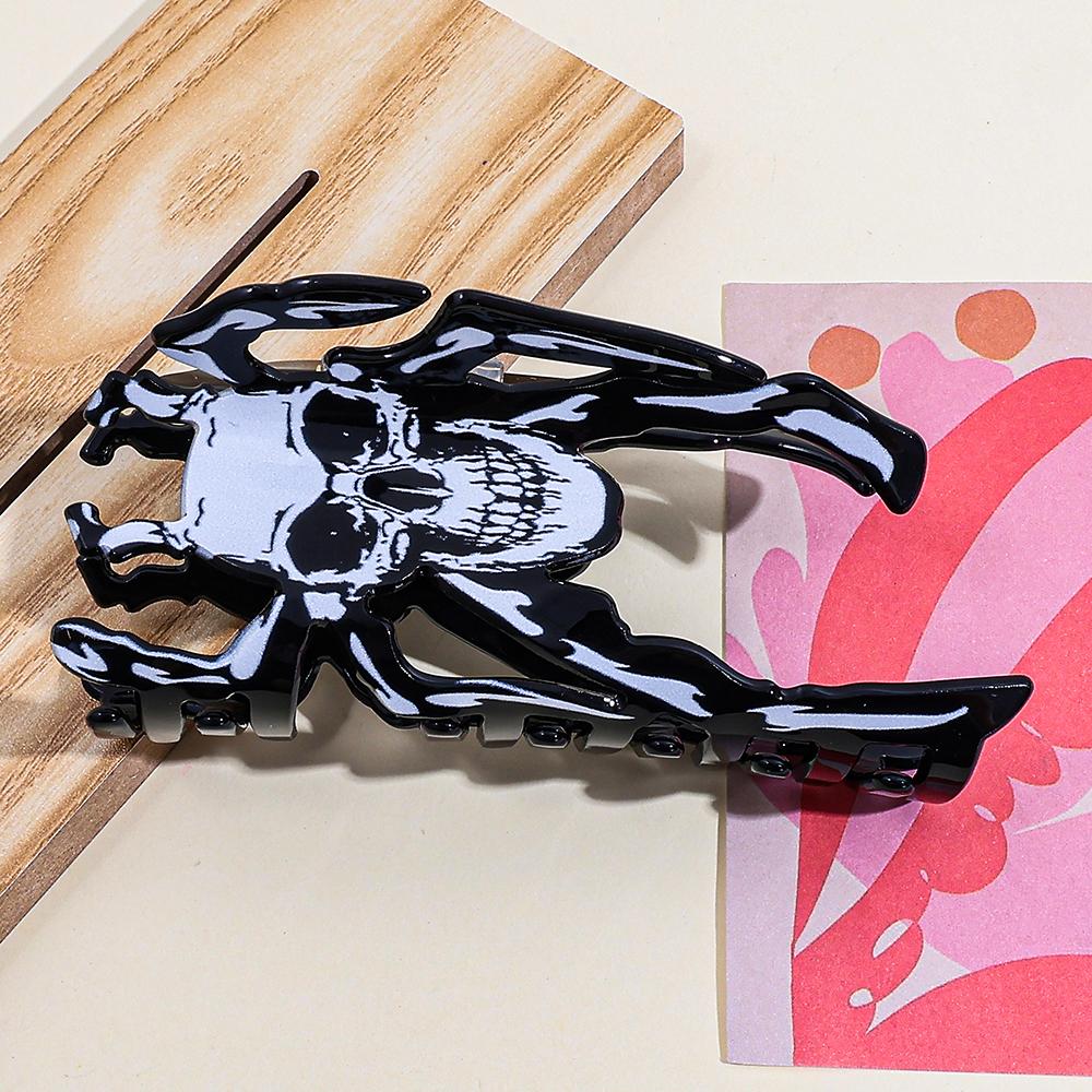 Halloween Skeleton Hair Clip Black Series Unique Stylish Multi-Functional Hair Gripper Strong Hair Clamp Daily Hair Accessories