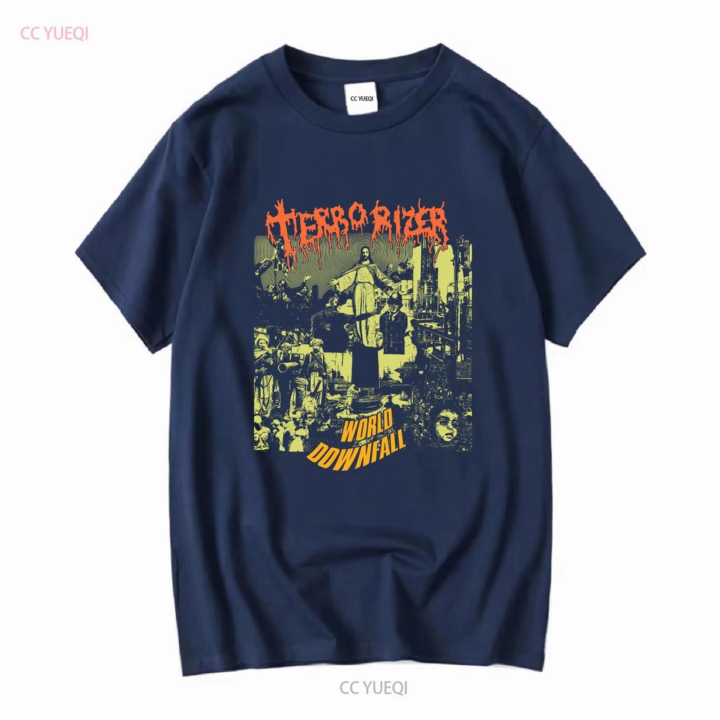 Футболка Terrorizer world downfall дэт-метал грайндкор Carcass Napalm с длинным или коротким рукавом винтажная стираная уличная одежда