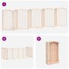 9 Piece Foldable Dog Gate with Door 450 cm Poplar Wood