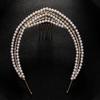 Exquisite Pearl Headwear Elegant European Hairband Queen Style Princess Crown Headband  Wedding