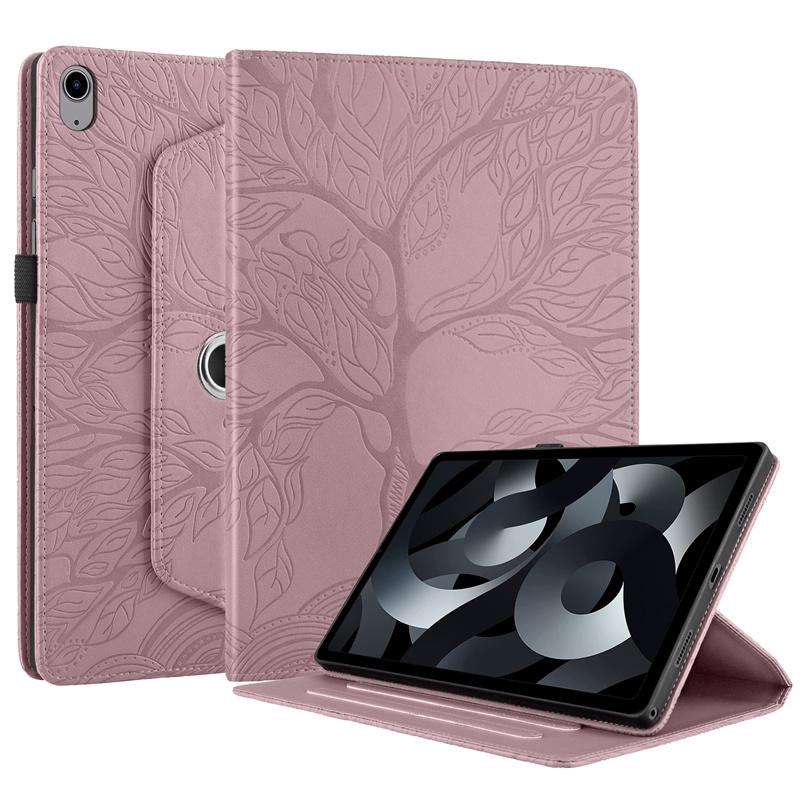 Case For iPad A16 2025 360 Rotating Stand Tablet Cover Emboss Tree Pattern Case Funda For iPad 2025 11th Generation Cover Coque