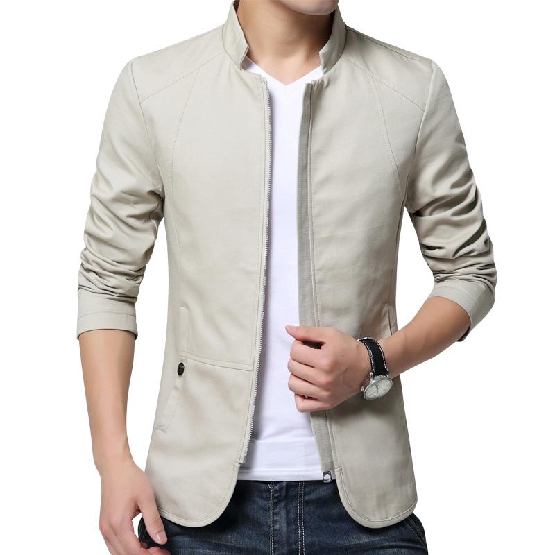 Bomber Jacket Men Stand Collar Mens Jacket Slim Fit Mens Blazer Casual Jackets Male Spring Autumn Thin Windbreaker