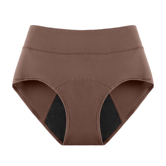 Женские трусики, однотонные, трехслойные, мягкие, с завышенной талией, бесшовные эластичные трусы, предотвращающие протекание, менструальные трусы, женское нижнее белье