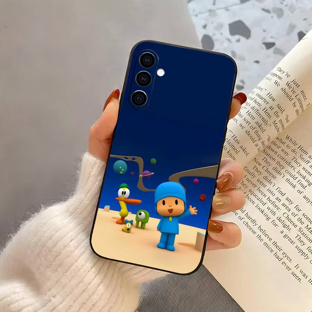 Exploration journey P-Pocoyo-es Phone Case Black Silicone Soft For Samsung Galaxy A73,A72,A71,A70,A53,A52,A51