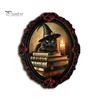 Аксессуары для дома в стиле Dark Academia, Хэллоуин, Деревянный магнит на холодильник, Винтажные готические магниты на холодильник, Декоративные металлические магниты с овальной рамкой