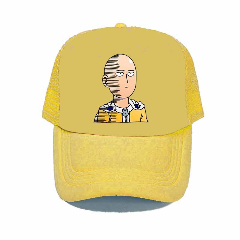 One Punch Man Mesh Dad Hat Japanese Anime Fans Casual Bone Gorras Cap For Women Unisex Webcomic Bald Hero Baseball Cap YY316