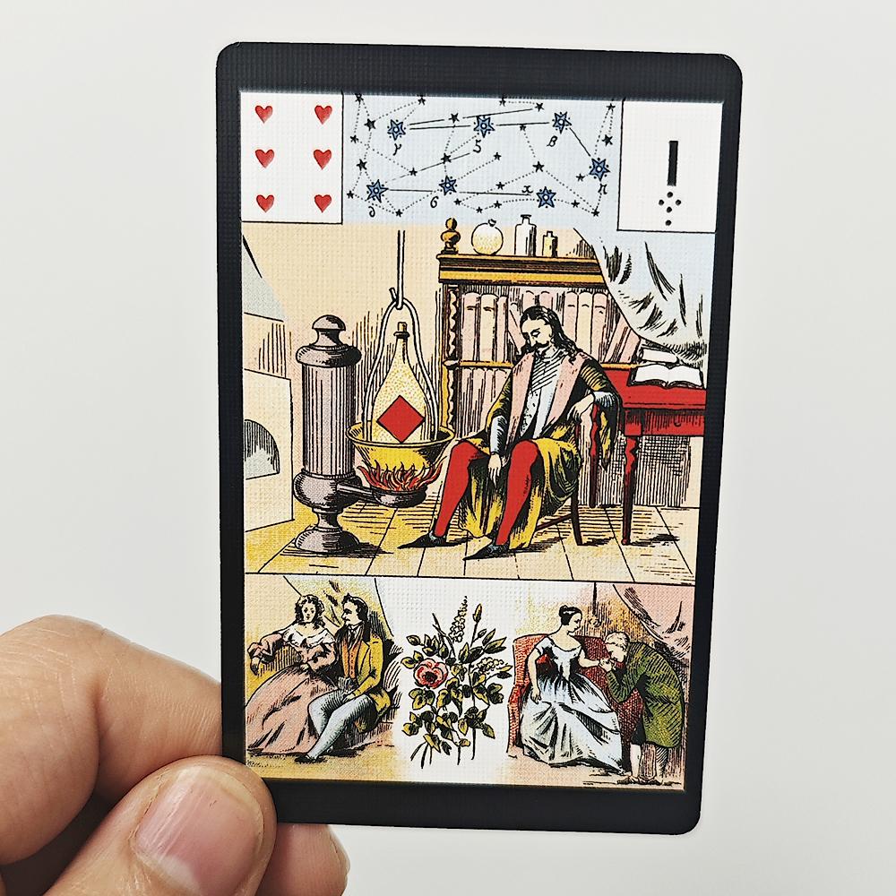 Grand Jeu De Mlle Lenormand Deck 54 Pcs Lenormand Oracle Cards 9*6cm Printed On 350GSM Double Embossed Cardstock