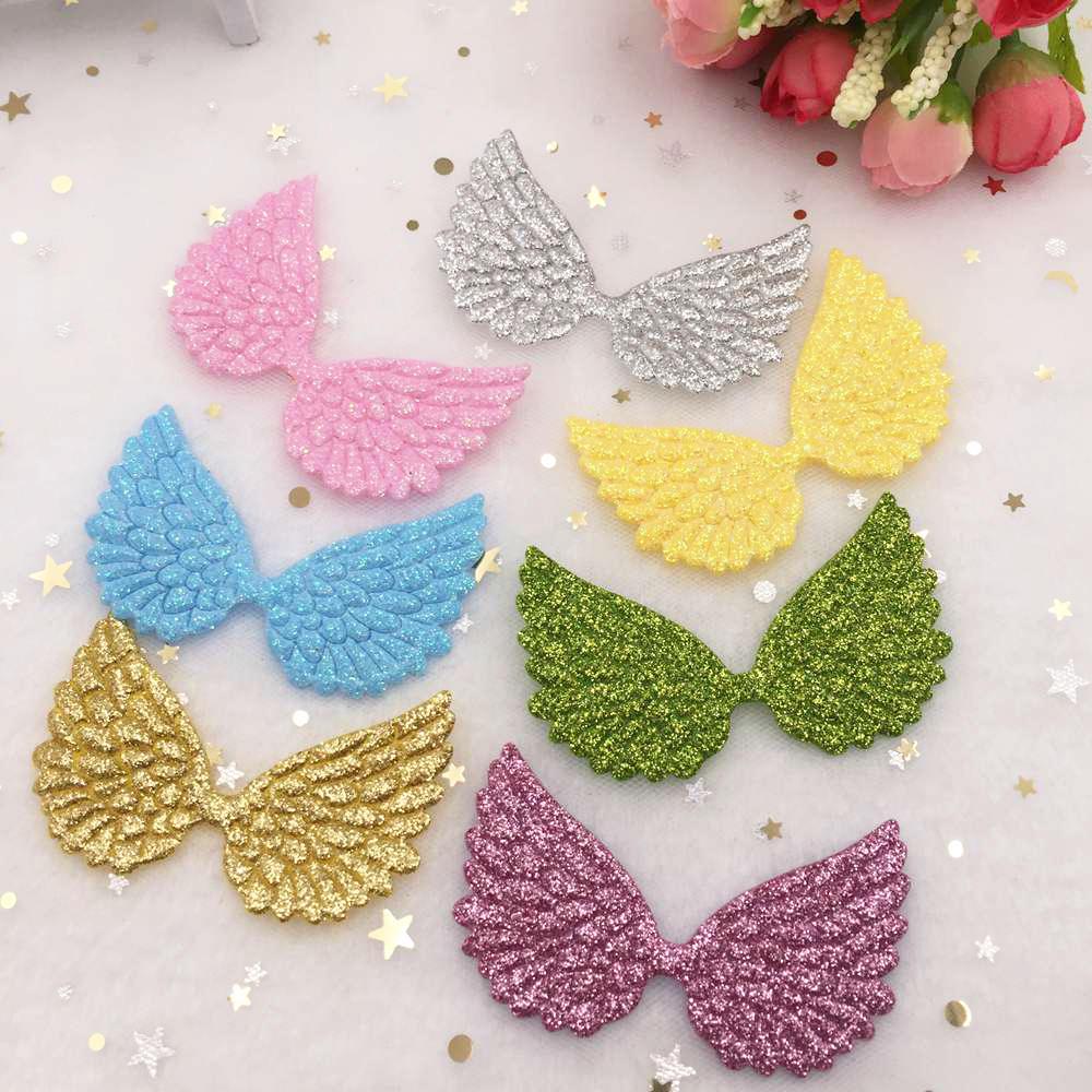 16pcs 42mm*70mm Glitter Paillette Big Angel Wings Appliques Patches Wedding DIY Craft Supplies