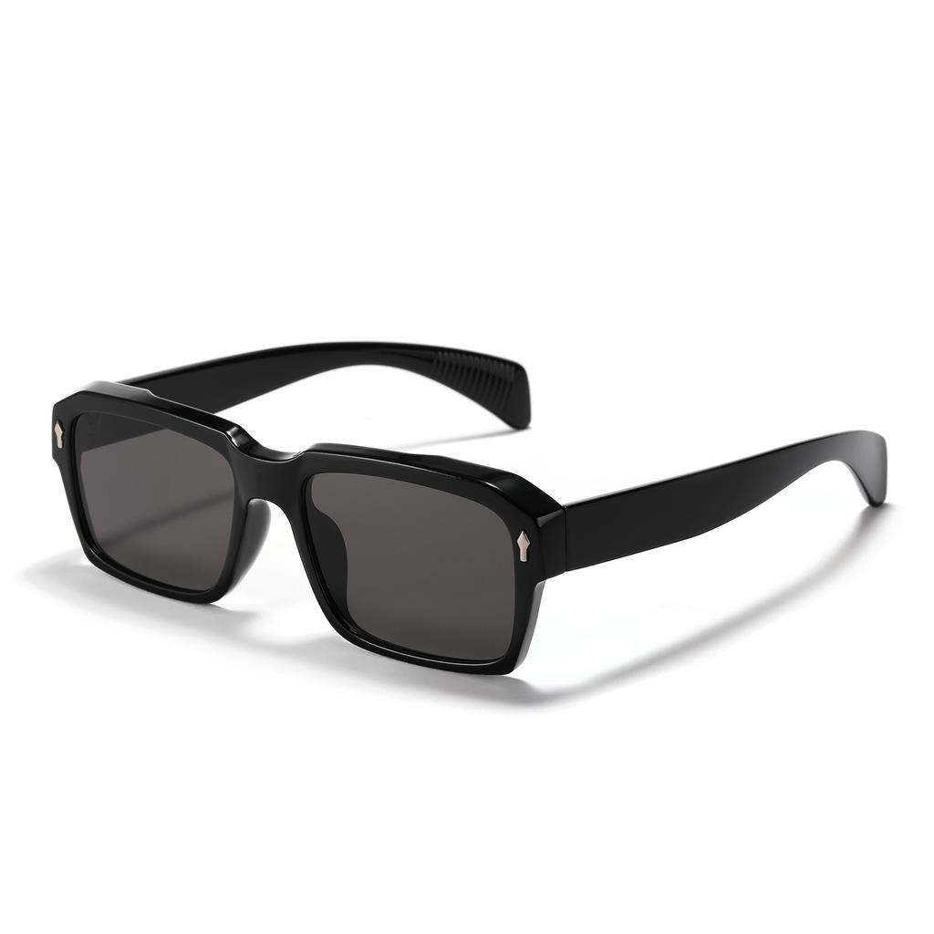 Квадратные очки 2348 Узкая оправа прямоугольные ретро солнцезащитные очки женские Ins Rivet мужские солнцезащитные очки