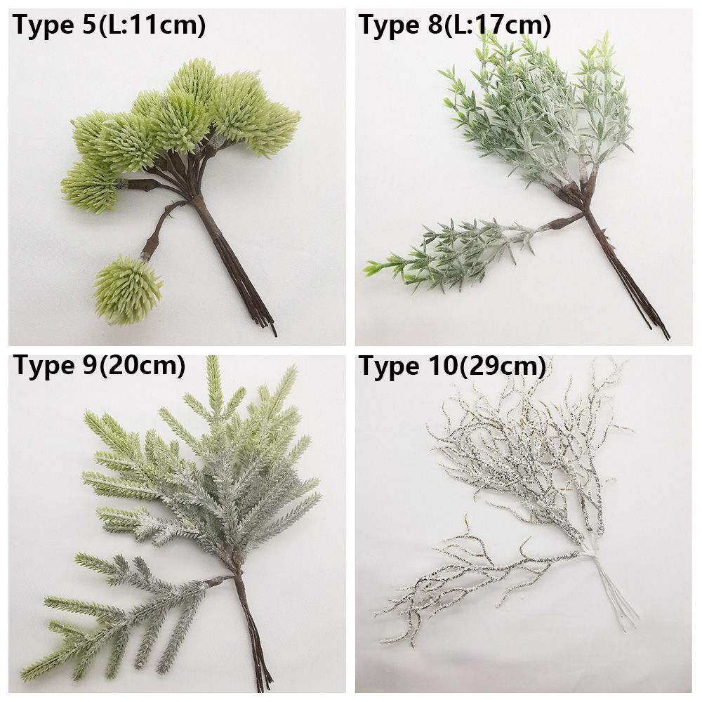 6PCS/Bundle DIY Home Decor Xmas Ornament Simulation Plants Faux Grass Pine Artificial Flowers
