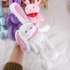 Schoolbag Pendant Plush Rabbit Keychain Pulling Rabbit Plush Toy Stuffed Animal Toys Key Chain