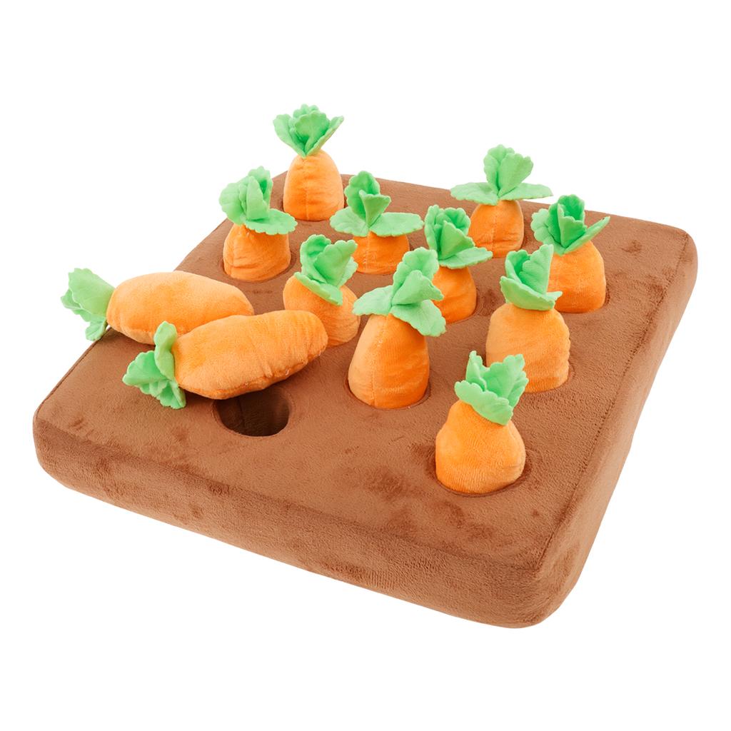Dog Carrot Plush Toy Interactive Dog Voice Toys with Non-Slip Bottom Cute Dog Carrot Patch for Aggressive Chewers Pet