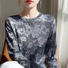 Women S Long Sleeve Pullover T Shirt Abstract Ink Print Regular Fit Base Top