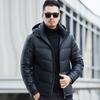 Leather Jacket Down Jacket Hooded Men'S Winter Thickened White Duck Down Leather Jacket Thermal Jacket