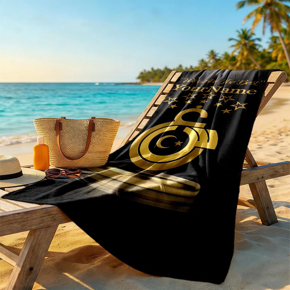 Galatasaray Personalized Name Beach Towel High Absorbency & Quick-Dry Suitable for Swimming Gym Camping Yoga Vacation
