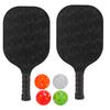 Portable Glass Carbon Fiber PP Core Pickleball Paddle Racket Set with 4 Balls for Training