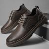 Модные мужские повседневные туфли-оксфорды на шнуровке, удобные и легкие прогулочные туфли, повседневная кожаная обувь для улицы, универсальная мужская обувь для торжественного платья
