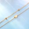 Summer Beach Golden Round Bead Foot Chain Simple Temperament Heart-shaped Anklet Multi-layer Thin Chain Woman