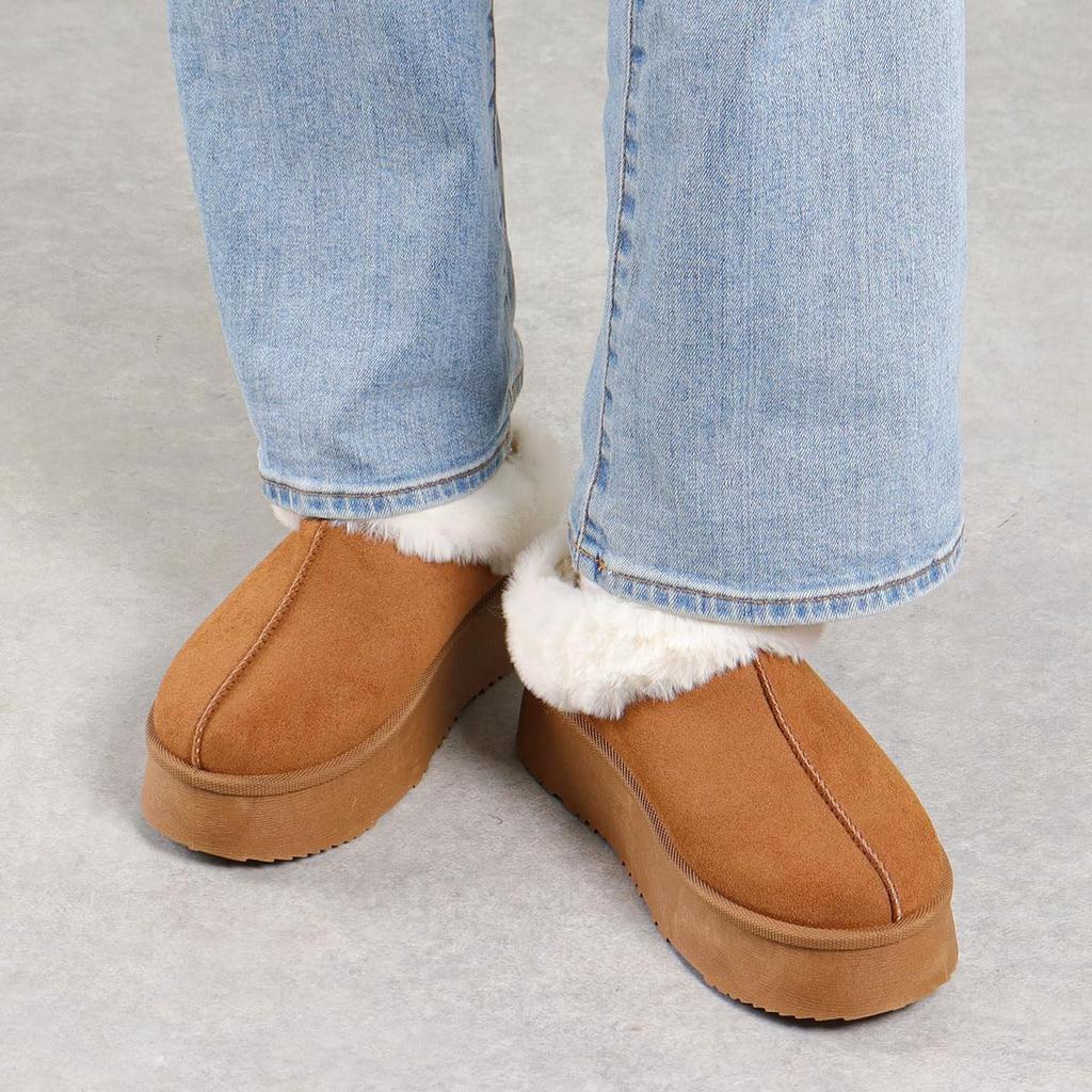 Dedes Sheepskin Thick Unisex Boots, Slip-On Flats, Fluffy, 4.5cm Sole, Fur, Snow, Winter, Warm, Boa,