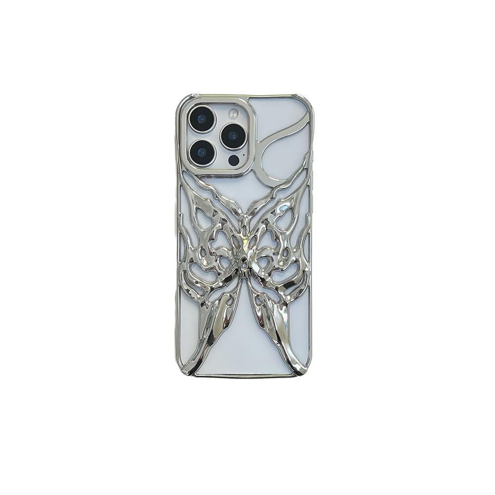 3D Бабочка Огонь Рассеивание Тепла Чехол для Телефона Для iPhone 16 15 14 13 12 11 Pro Max 16E Гальванизированный Ударопрочный Мягкий Чехол