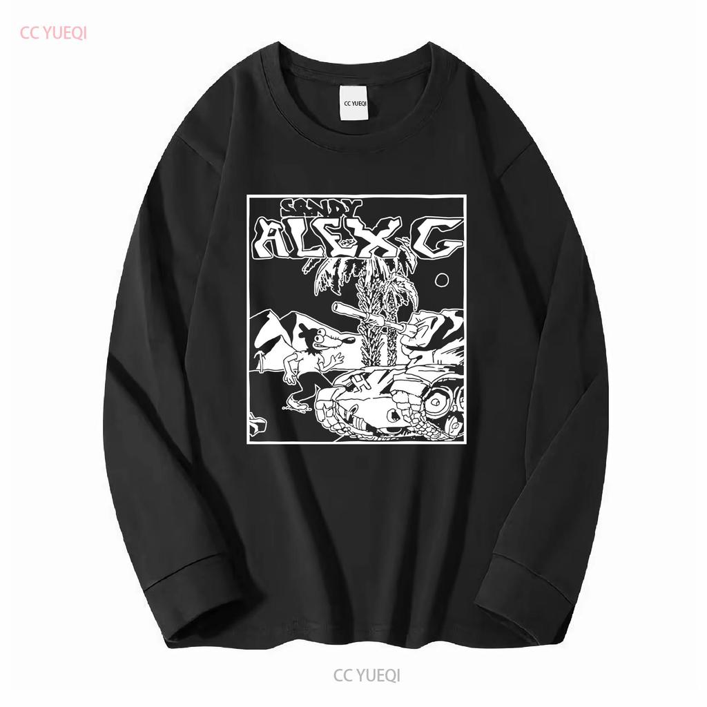 Alex G Sandy Хлопковая футболка с тяжелым весом Винтажная стирка Унисекс Эластичная с принтом Мужская Повседневный топ Для повседневной носки Удобная