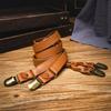 Brown Suspenders for Men Black Suspender Clip Simple Leather Suspenders  Gift