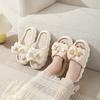 Мода 2025 Лето Льняные Женские Тапочки Домашние Тапочки Удобная Толстая Подошва Платформа Женские Модные Бант Комнатные Тапочки Оптом