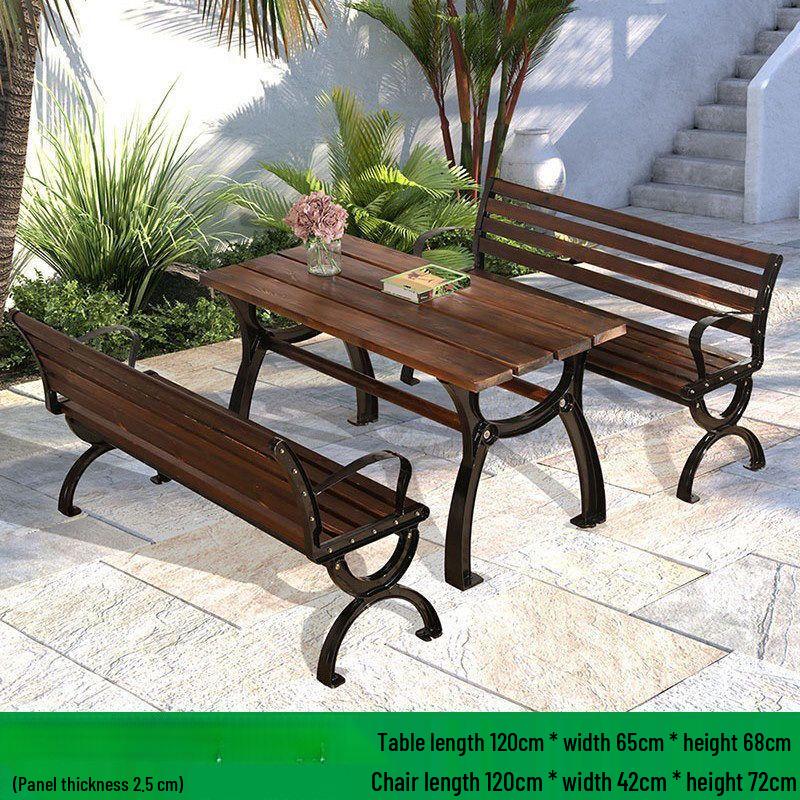 Outdoor Anti-Corrosion Wood Patio Dining Set