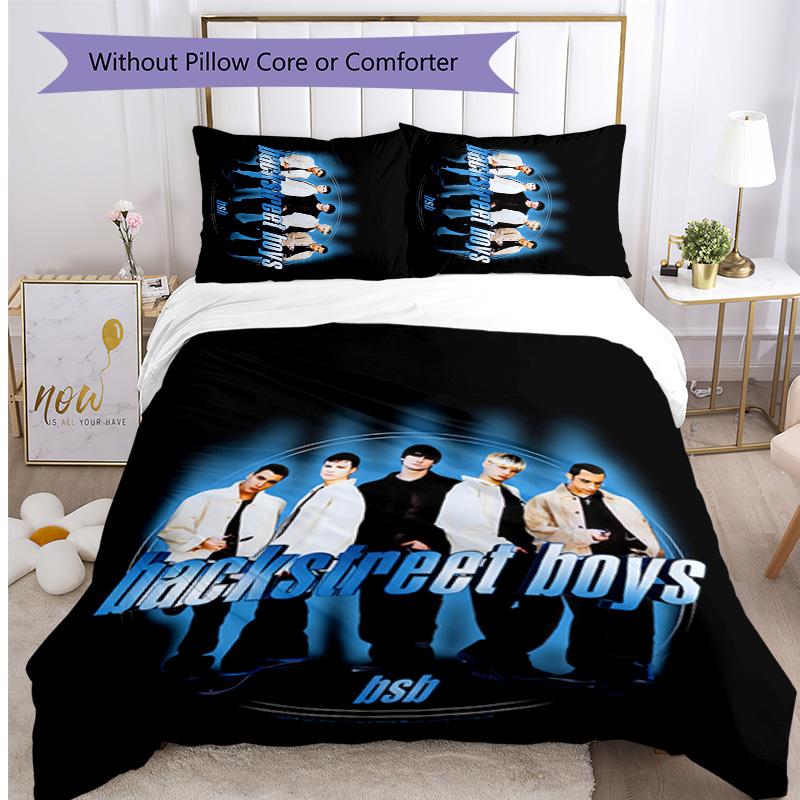 Backstreet Boys Печатный Комплект Постельного Белья из 3 Предметов Мягкий Дышащий Пододеяльник Наволочки Комплект Стирающийся Декор Спальни Домашний Подарок
