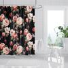 3D Flower Dolphin Bohemian Geometric Print Shower Curtain with Roller Hooks Modern Decorative Elegant Bathroom Curtains 180x180cm
