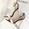 Bigtree Модные женские сандалии с открытым носком на тонком каблуке для ночного клуба на сверхвысоком каблуке и с открытым носком в тон одного цвета