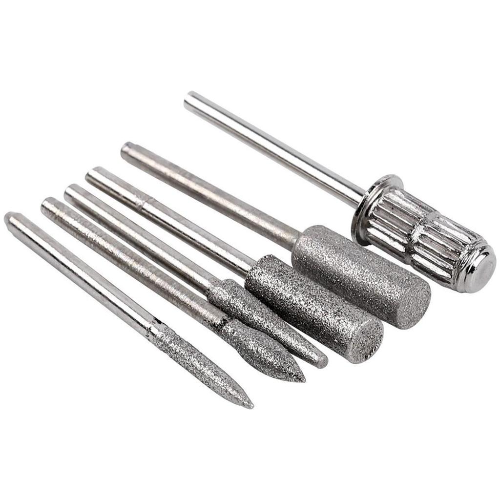 Nail Drill Bits Set 6 Pcs Milling Cutter Stainless Steel Bits UV Gel Polish Remove Drill Machine Pedicure Nails Manicure Tools