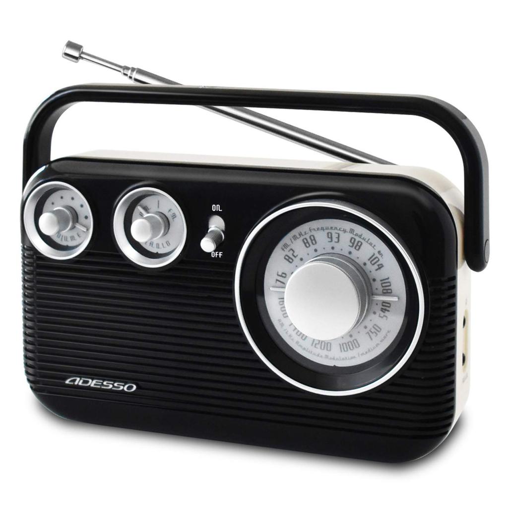 ADESSO Radio AM FM Retro Design Black RA-601BK