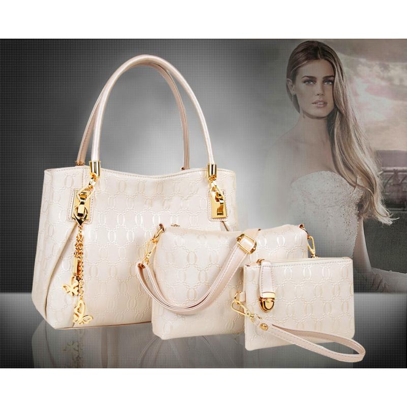 Женская сумка, европейская и американская винтажная модная сумка из трех предметов с тиснением, сумка для мамы на одно плечо, сумка через плечо