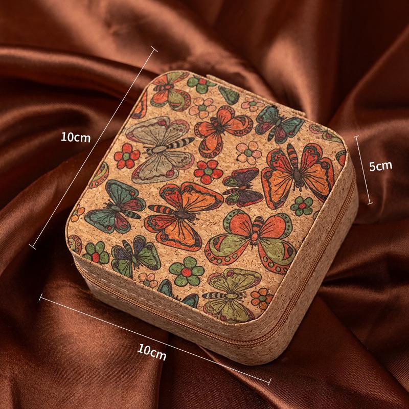 Ретро-шкатулка для украшений для женщин, ожерелье, кольцо, серьги, органайзер, держатель, дорожный портативный квадратный кейс для хранения украшений на молнии