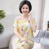 2 Pcs/Set Women Top And Pants Suit Summer Pajamas Set Flower Printing Cropped