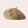 Autumn and winter high-end wear classic wool beret women's universal retro literary solid color simple wool beret